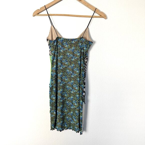 Dolls Kill Blue Blush Mixed Print Babydoll Mini Dress Womens Small Maximalism - Picture 5 of 7